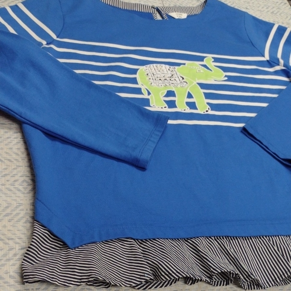 NEW Crown & Ivy Women's Blue and White Striped  with Elephant - Picture 8 of 16